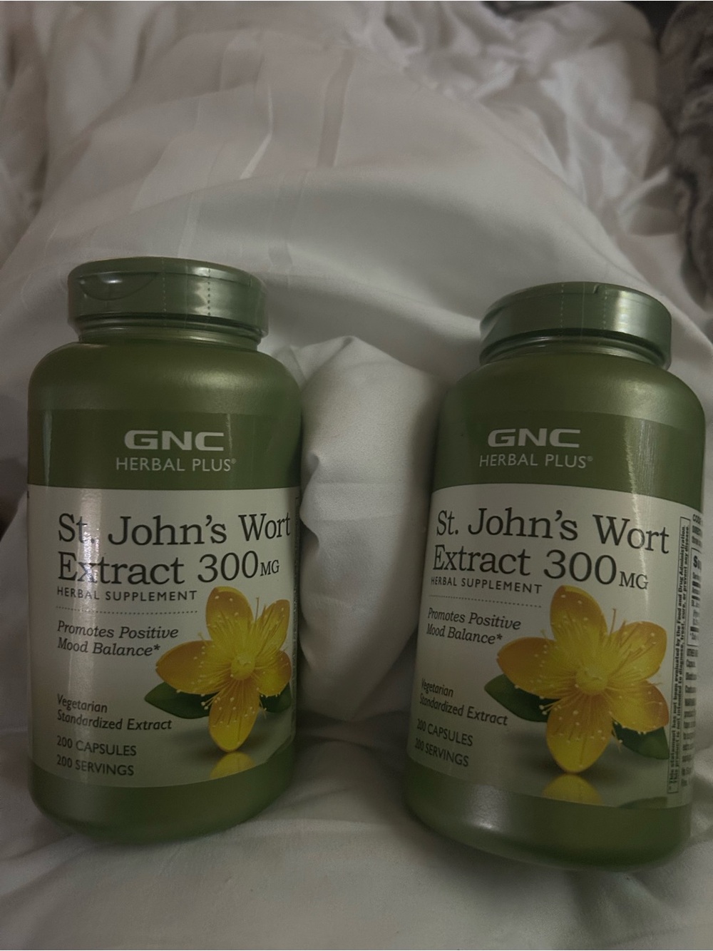 Two (2) Herbal Plus St. John's Wort Extract 300 mg - Green Bottle
